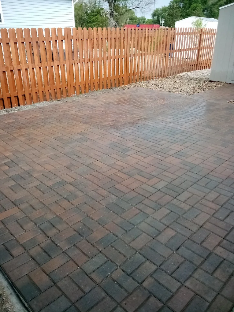 Brick paver patio pressure washing