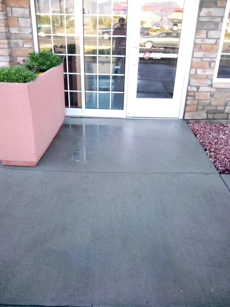 Commercial storefront after pressure washing